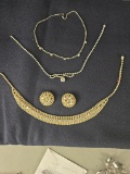 Rhinestone necklaces and earrings