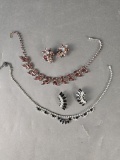 (2) necklaces and earring sets