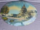 Convex 1918ish reverse painted glass picture