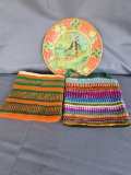 Woven yarn bags and swastika plate