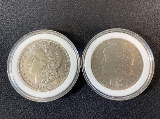 (2) 1889 O Silver Morgan Dollars