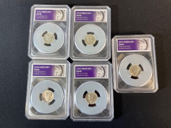 1941-1945 Philadelphia Uncirculated Mercury Dimes