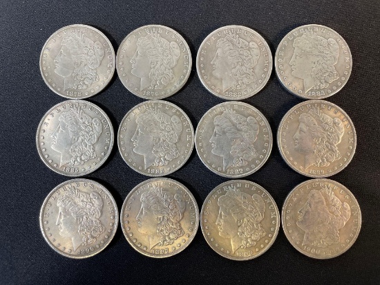 (10) Silver Morgan Dollars (See Description For Dates)