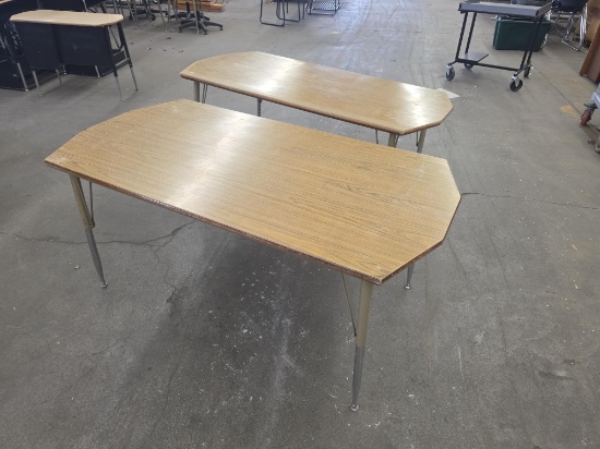 Laminate Wood Metal Legged Table