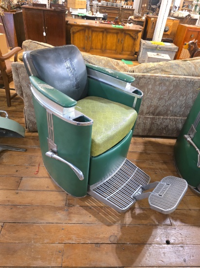 1950s vintage Koken "President" model barber chair.