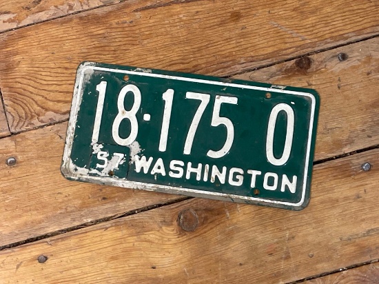 vintage 1954 Washington State license plate.