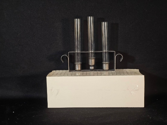 3-Tube Test Tube Holder & Box Of Test Tubes