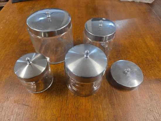 (4) Medical Canisters & One Extra Lid