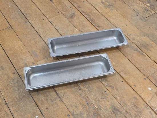 (2) 2"d Stainless Steel 1/3 Size Hotel Pans