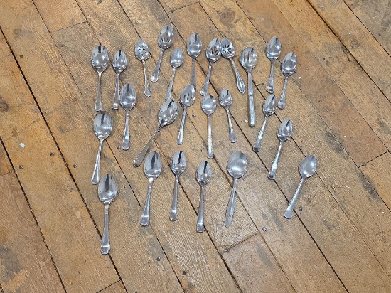 Stainless Steel Serving Spoons, Some Slotted