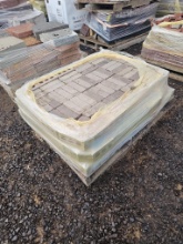 rectangular gray concrete or cement brick pavers