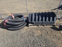 black plastic septic leach field chambers & coiled corrugated pipe