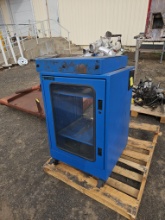 blue industrial computer or peripheral cabinet