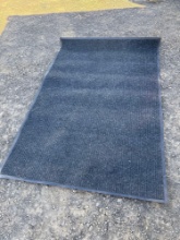 heavy-duty, ribbed commercial entrance mat with a rubber border and non-slip backing