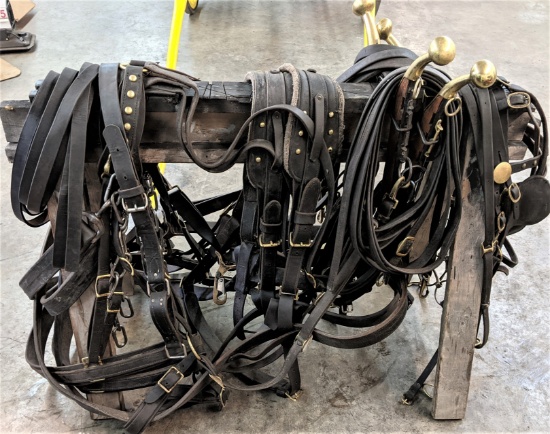 Amish Made Heavy Leather Team Work Harness