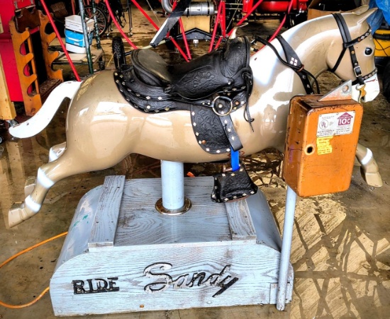 Vintage “Ride Sandy” 10 cent Coin Operated Horse S#5H048 by United Tool & E