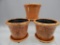 GROUP OF 3 POTTERY FLOWER POTS 5