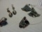 4 PCS OF ABALONE SHELL ( 2 PAIR OF EARRINGS & 2 RINGS) IN STERLING