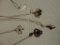 5 STERLING SILVER NECKLACES (2 W/GEMSTONES)