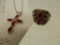 STERLING SILVER PENDANT & RING (RUBIES)