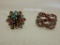 2 STERLING SILVER RINGS (GARNET & MULTI-COLORED TOURMALINE)