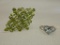 2 STERLING SILVER RINGS ( 1 PERIDOT & 1 AQUAMARINE)