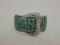 EMERALD BUCKLE RING STERLING SILVER