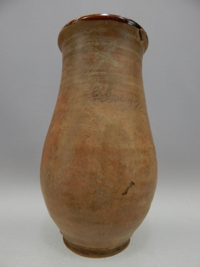 REDWARE VASE 9 1/2" T DECORATION AROUND TOP