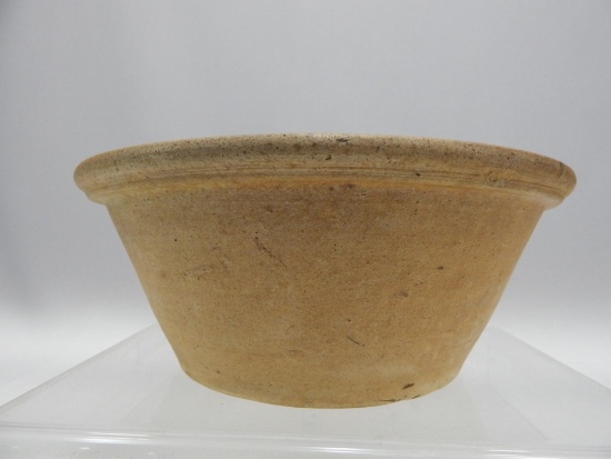 STONEWARE BOWL 11" DIAMETER & 4 1/2" T & 3" HAIRLINE