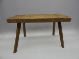 PRIMITIVE STOOL MUSTARD PAINT 17