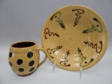 2 PCS CONTEMPORARY DECORATED REDWARE BOTH ARE MARKED