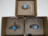 3 PCS BLUE LARIMAR IN STERLING ( ALL RINGS )