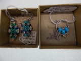 RING & NECKLACE SET GALINIERI SHIFARA OPALS & SLEEPING BEAUTY TURQUOISE PENDANT