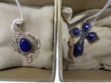 2 LAPIS PENDANTS IN STERLING