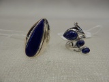 2 LAPIS STERLING SILVER RINGS