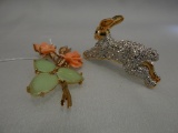 NOLAN MILLER FLOWER & RABBIT BROOCHES