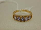 14K GOLD RING SIGNED EL W/TANZANITE