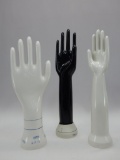 3 PORCELAIN HAND RING DISPLAYS