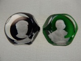 GROUP OF 2 BACCARAT GLASS PAPERWEIGHTS