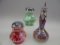 GROUP OF 3 PCS GIBSON TWO SUGAR SHAKERS & ONE BARBER BOTTLE