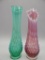 GROUP OF 2 OPAL HOBNAIL SWUNG VASES 12
