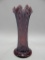 FENTON SWUNG VASE AMETHYST OPAL