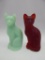 2 UNDECORATED STYILIZED CATS