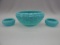 TURQUOISE BLOCK & STAR CONSOLE SET (BOWL IS 8