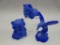 GROUP OF 3 UNDECORATED PERIWINKLE BLUE ANIMALS