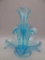 CELESTE BLUE STRETCH 4 HORN EPERGNE 13 1/2