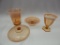 GROUP OF 4 PCS CAMEO OPAL (ONE HAS MUSEUM NUMBERS, & FLIP VASE AS IS)