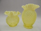 TWO TOPAZ OPAL HOBNAIL VASES 6