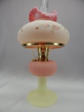 FENTON FOR ALADDIN BURMESE STUDENT LAMP W/HP SHADE 21