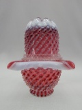 CRANBERRY OPAL HOBNAIL 3 PC FAIRY LIGHT